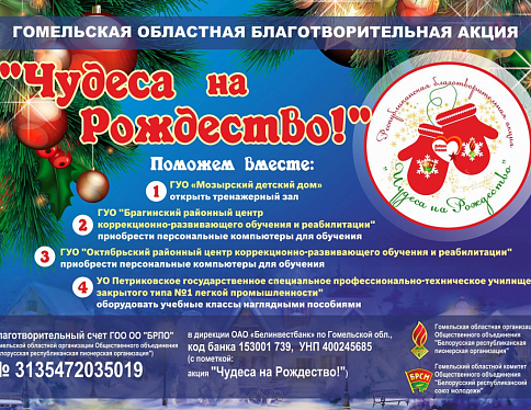В Гомельской области стартовала акция "Чудеса на Рождество"