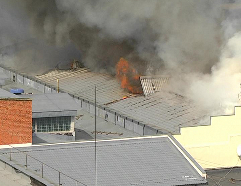 Пожар на обойной фабрике в центре Гомеля полностью ликвидирован